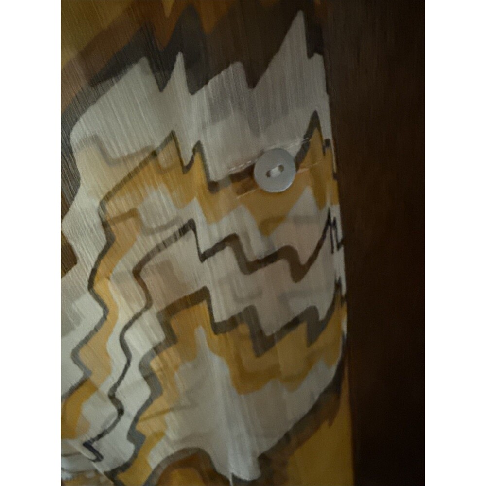 Anthropologie Daniel Rainn Large Sheer Blouse Southwestern Vibe Roll Tab Flowy - Picture 5 of 6